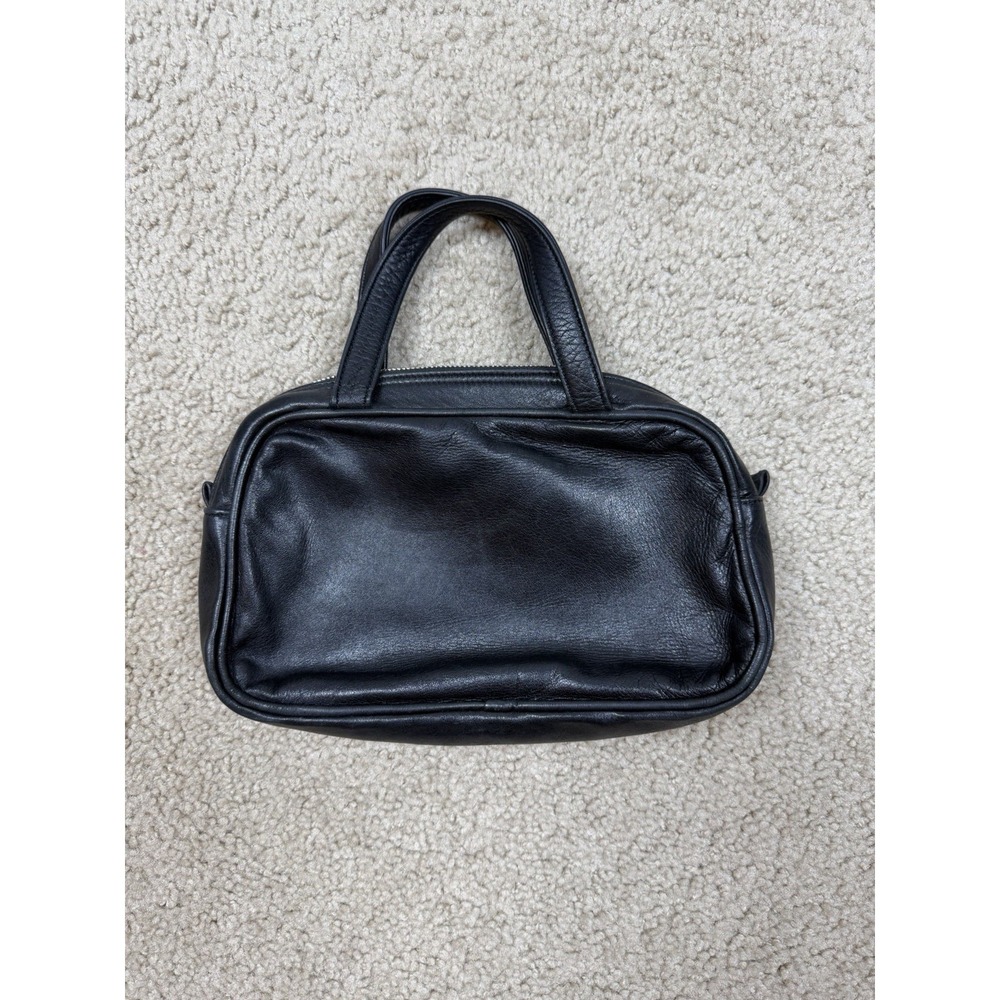 Ann Demeulemeester Mini Leather Handbag Black Top Handle Small Satchel